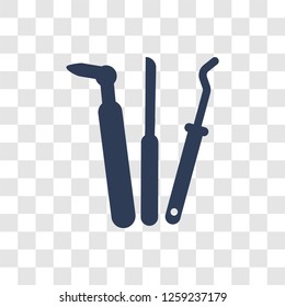 Dentist tools icon. Trendy Dentist tools logo concept on transparent background from Dentist collection