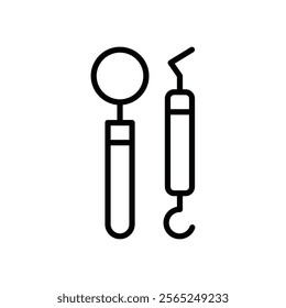 Dentist tools icon vector line design template with trendy style