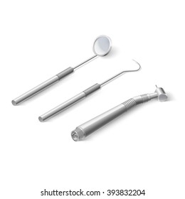 Dentist Tools. Illustration on White Background for Design