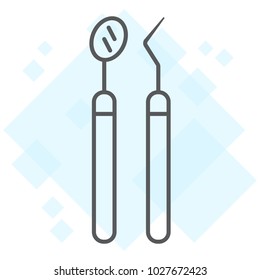Dentist Tools thin line icon, stomatology and dental, care sign vector graphics, a linear pattern on a white background, eps 10.