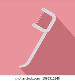 Dentist tools toothpick floss icon. Flat illustration of dentist tools toothpick floss vector icon for web design