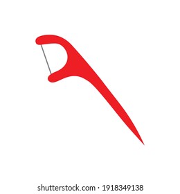 dentist tools toothpick floss icon vector illustration