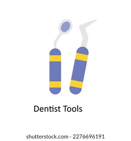 DENTIST TOOLS  Vector Flat Icons. Simple stock illustration stock