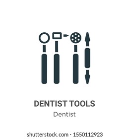 Dentist tools vector icon on white background. Flat vector dentist tools icon symbol sign from modern dentist collection for mobile concept and web apps design.