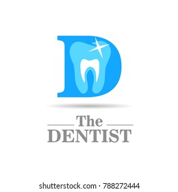the dentist tooth initial business logo