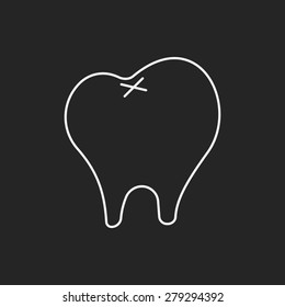 dentist tooth line icon