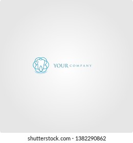 Dentist tooth logo company vector