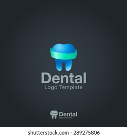 Dentist tooth logo design template. Corporate branding identity. Dental Clinic Logotype