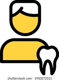 icono de línea de color vectorial dental
