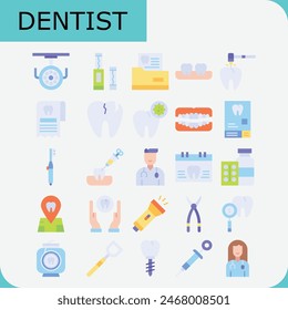 dentist vector design icon pack for dental health 