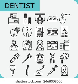 dentist vector design icon pack for dental health 