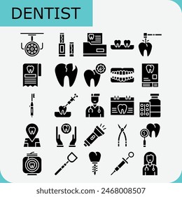 dentist vector design icon pack for dental health 