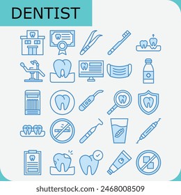 dentist vector design icon pack for dental health 