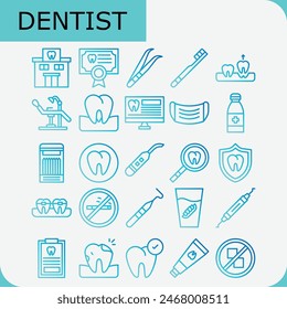 dentist vector design icon pack for dental health 