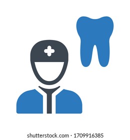 dentist vector glyph color icon 