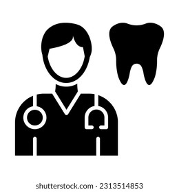 Dentist Vector Glyph Icon For Personal And Commercial Use.
