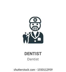 Dentist vector icon on white background. Flat vector dentist icon symbol sign from modern dentist collection for mobile concept and web apps design.
