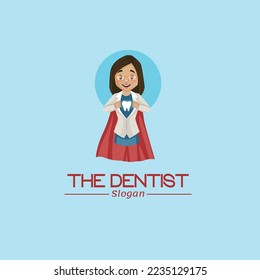 The dentist vector mascot logo template.