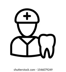 Dentist Vector Thin Line Icon