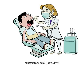dentist visit a young boy