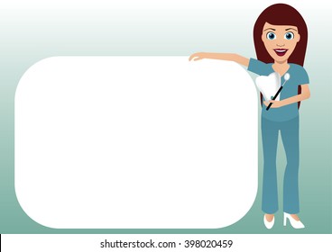 Dentist with white board