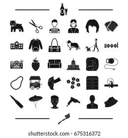 dentistry, appearance and other web icon in black style.architecture, animal, food icons in set collection.