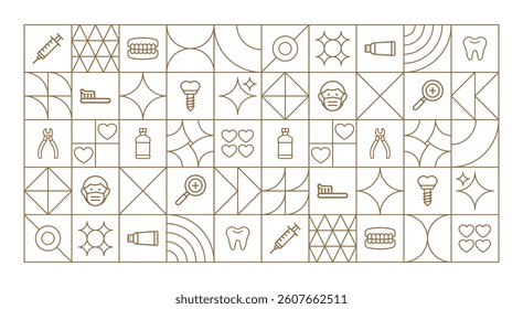 Dentistry background geometric line art gold
