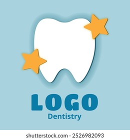 Dentistry clinic Logo Design Vector. Flat style isolated on white background. Abstract milktooth Logo Concept Template. EPS10