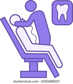 Dentistry Color Icon. Patient Dental Treatment Vector Icon. Dentist. Dental Surgery. Dental restoration. Medicine Concept