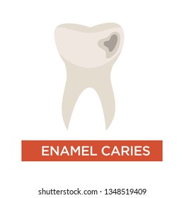 Esmalte dental caries odontológico aislado daño vectorial agujero cavidad oral dolor de muelas molestias estomatología odontología o servicio ortodoncista tratamiento mandíbula enfermedad de decaimiento problema