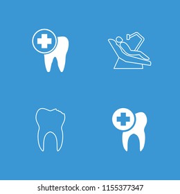 Dentistry icon. collection of 4 dentistry filled and outline icons such as dental care, dental chair. editable dentistry icons for web and mobile.
