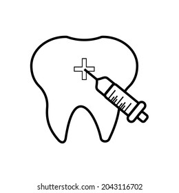 Icono de odontología Isolación de las ilustraciones del contorno vectorial