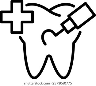 Dentistry Icon Line Vector Illustration