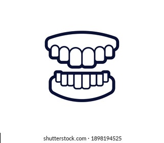 Dentistry icon. Medical black line sign. Premium quality graphic design pictogram. Outline symbol icon for web design, website and mobile app on white background. Monochrome icon of dentistry. 