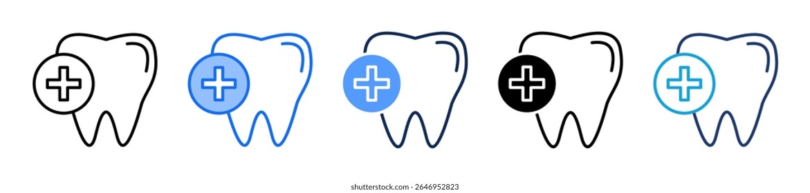 Dentistry Icon Multiple Vector Illustration