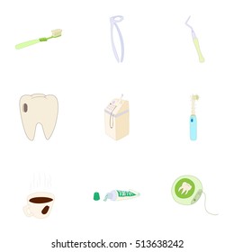 Dentistry icons set. Cartoon illustration of 9 dentistry vector icons for web