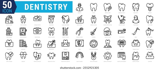 Dentistry Iconset with dentist,tooth,dental care,broken tooth,bad tooth,implant,dental clinic,tooth crown,wisdom tooth,brushing