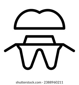 Dentistry implant icon outline vector. Dental tooth. Crown care