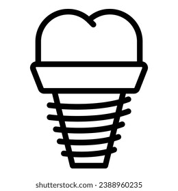 Dentistry implant icon outline vector. Dental care. Braces dent