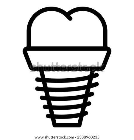 Dentistry implant icon outline vector. Dental care. Braces dent