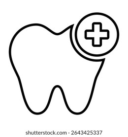 Dentistry line icon design. Dentistry thin black outline symbol vector illustration. editable stroke icon on transparent background.