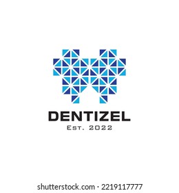 Dentistry logo design with abstract and low poly style for dental business logo design vector illustration