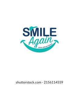 Sonrisa del logo de la ciencia dental de nuevo ilustración vectorial.