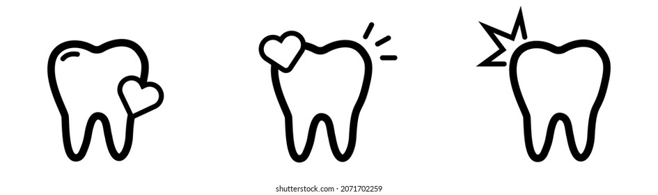 dentistry logo. Tooth with heart