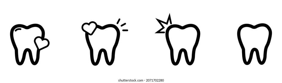 dentistry logo. Tooth with heart