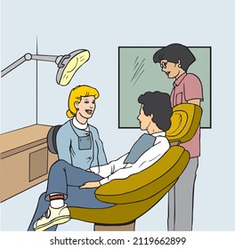 Dentistry Odontological Room Office Dentist Care Concept Vector Art Isolated