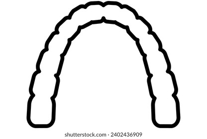 Dentistry: orthodontic appliances and mouthpieces used to straighten teeth, Vector Illustration