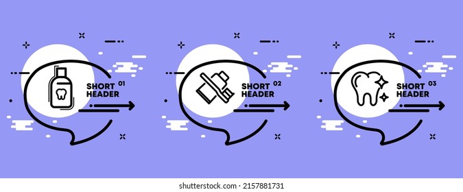 Dentistry Set Icon. Stomatology, Teeth, Toothpaste, Toothbrush, Clean, Rinse, Medicine, White, Health, Smile. Healthcare Concept. Infographic Timeline With Icons And 3 Steps