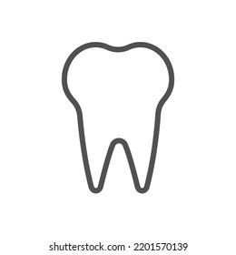 Dentistry symbol. Medical sign. Dentalhealth. Tooth sign. Clean tooth. White and healthy tooth. Dental care. Vector icon. Medical care. Logo template. Silhouette. Tooth icon.