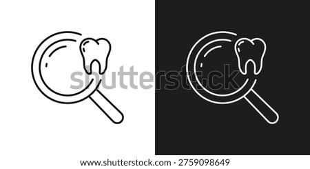 Dentistry teeth checkup, dentist examination - vector editable stroke icon.